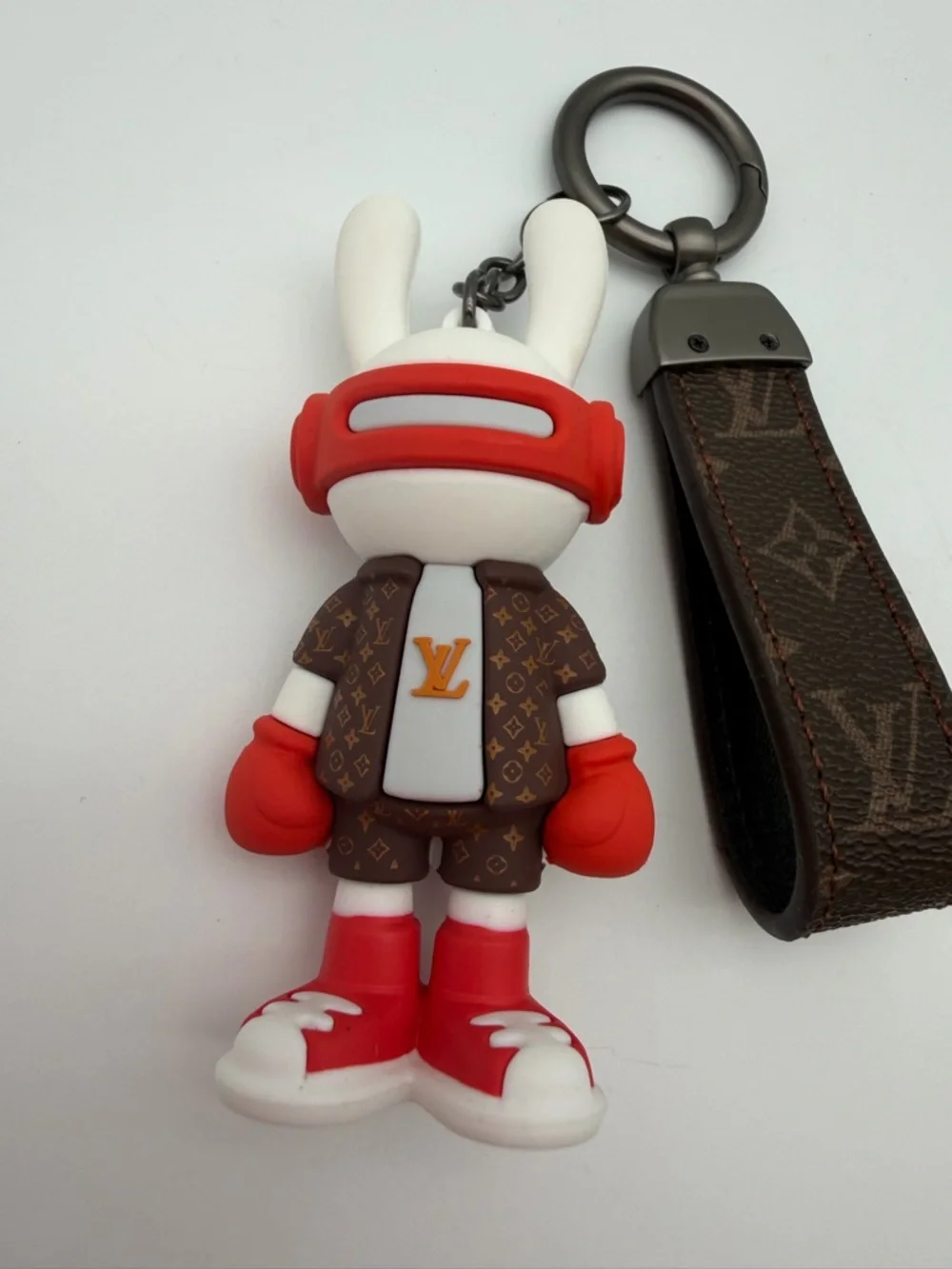 Louis Vuitton Monogram‎ Bunny Keychain in Brown, White and Red